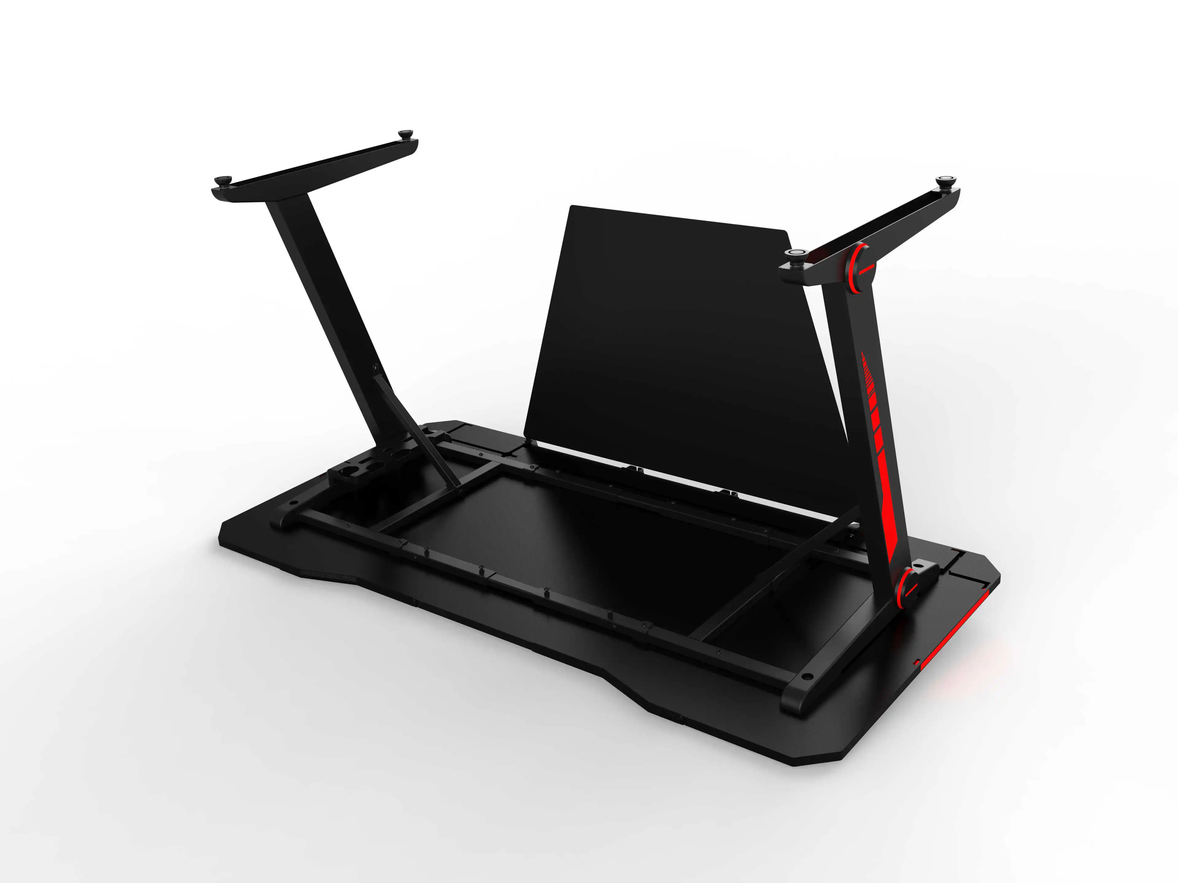 
ergonomic computer gaming desk for 3 monitors with RGB LED custom gaming table 