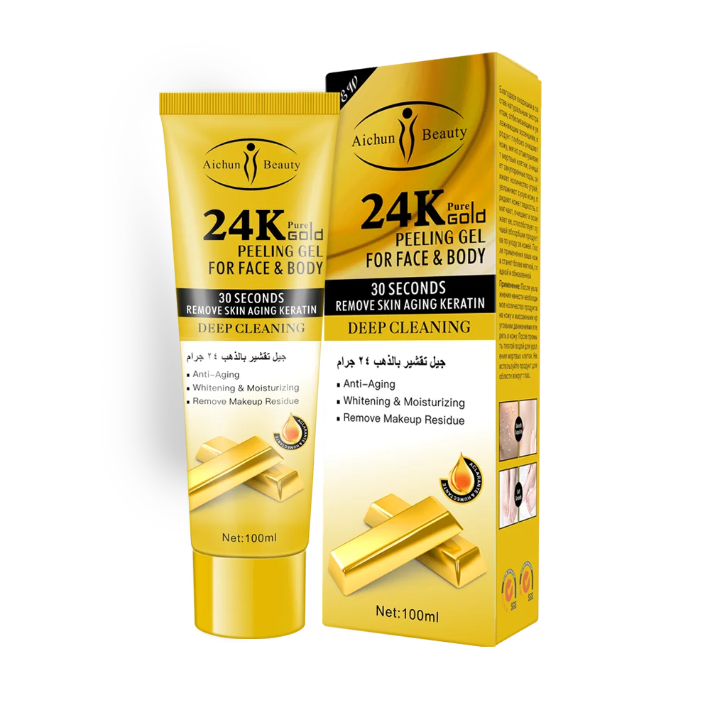 

Wholesale Hot Selling Best Skincare Cleansing Exfoliator Bulk Private Label 24K Pure Gold Body Face Scrub