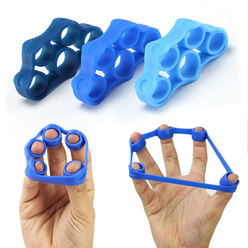 

QY European and American hot-selling finger trainer exercise silicone finger clip strength trainer hand grip wrist, Blue,dark blue,light blue