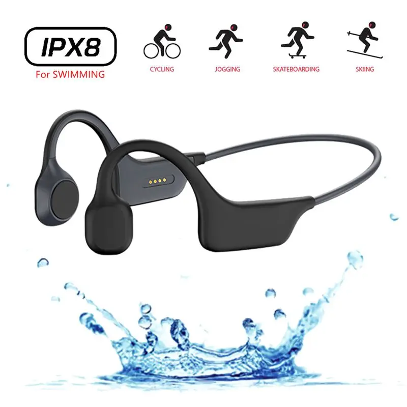 

DG08M IPX8 Swimming Bone Conduction Earphones Headphones 8GB Memory Mp3 Waterproof Open Ear Wireless Headsets
