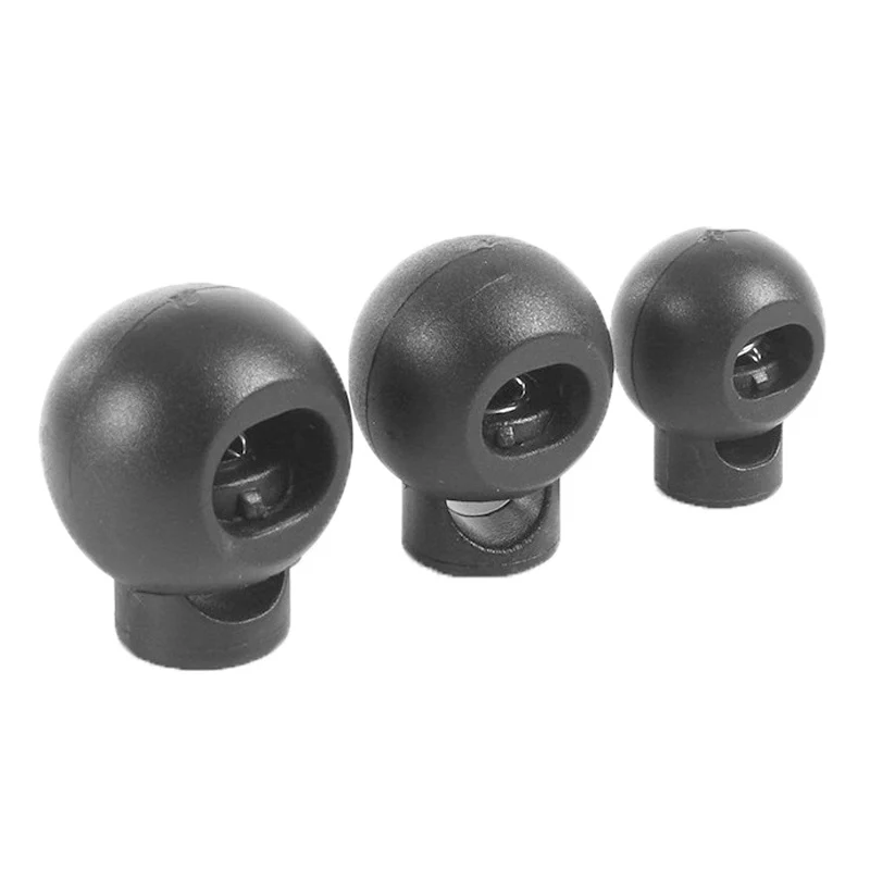 

Wholesale high quality plastic cord lock custom grenade style cord lock stoppers, White/ black or custom