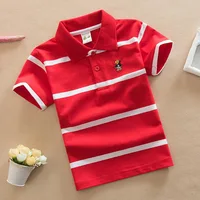 

100% cotton striped children kids polo t shirts for 0-15 years