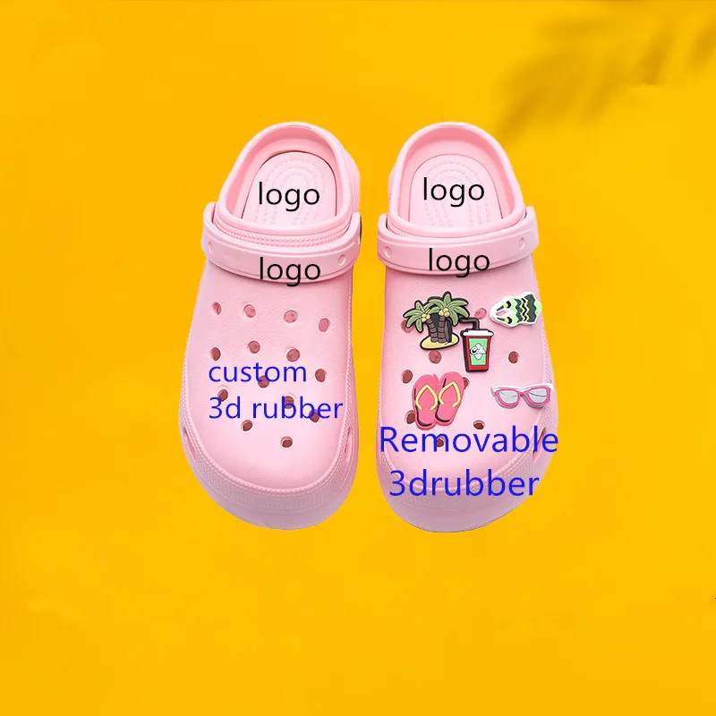 

Factory Eva Women's Croc Custom Clogs Fashion Customize Garden Slippers Sandals Soft Beach Slides Designs Logo Shoes For Women, 4kinds