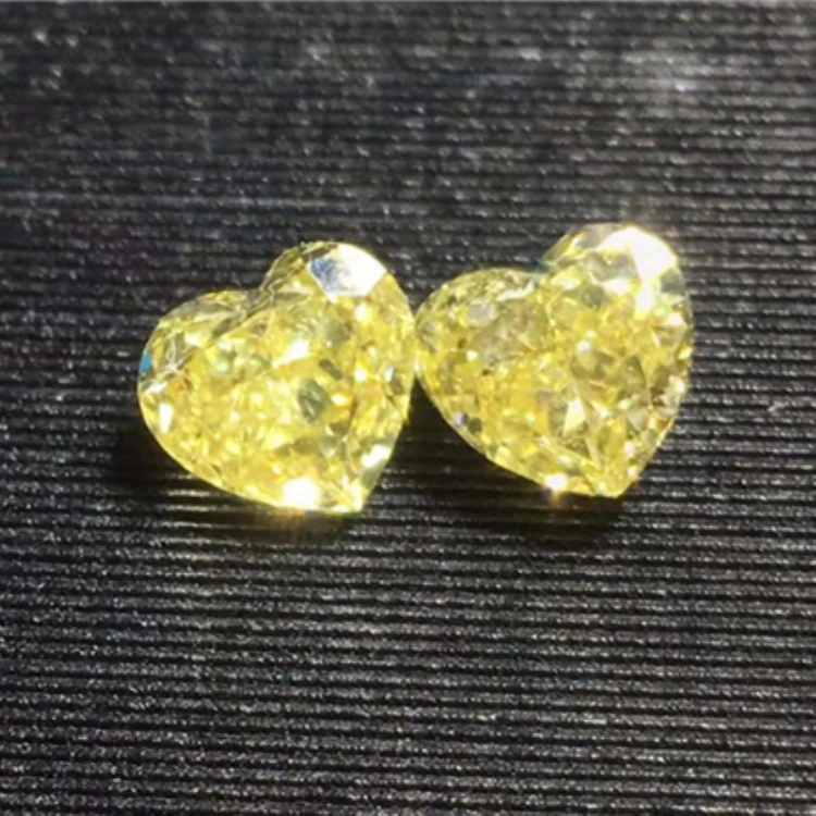 

Hot Selling Real Diamond Heart Shape 0.16ct Natural Yellow Loose Diamond Jewelry