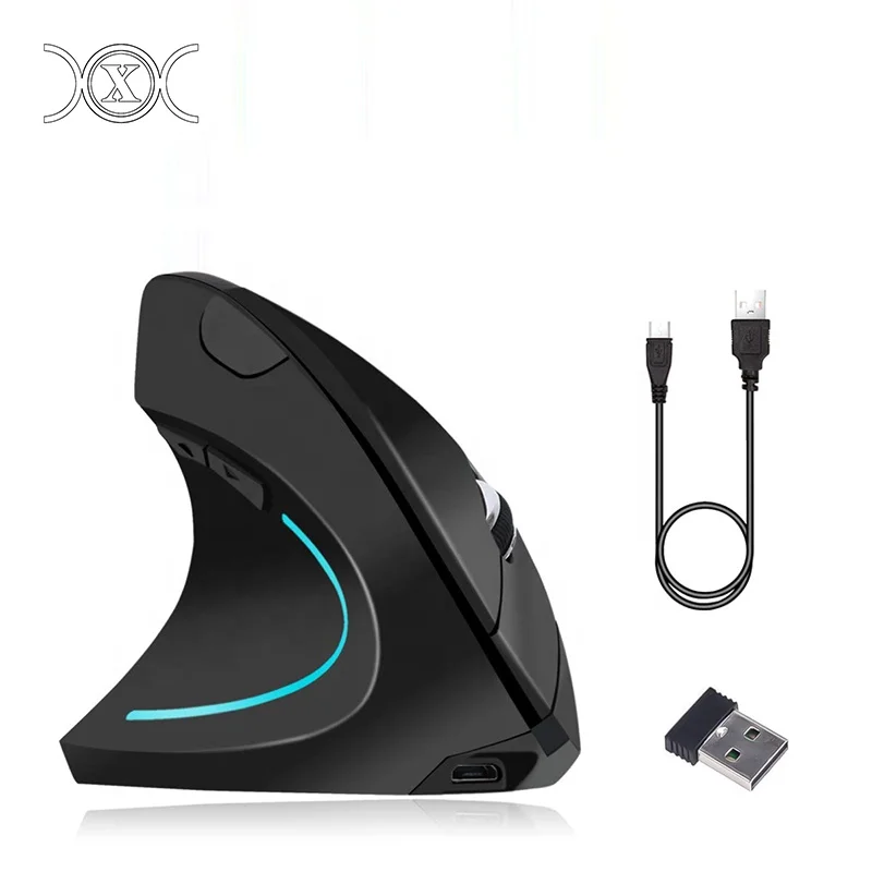

2.4G Wireless Left Handed Mouse USB Egnormic Vertical Charging Functional Mice For Gaming Laptop Desktop, Black