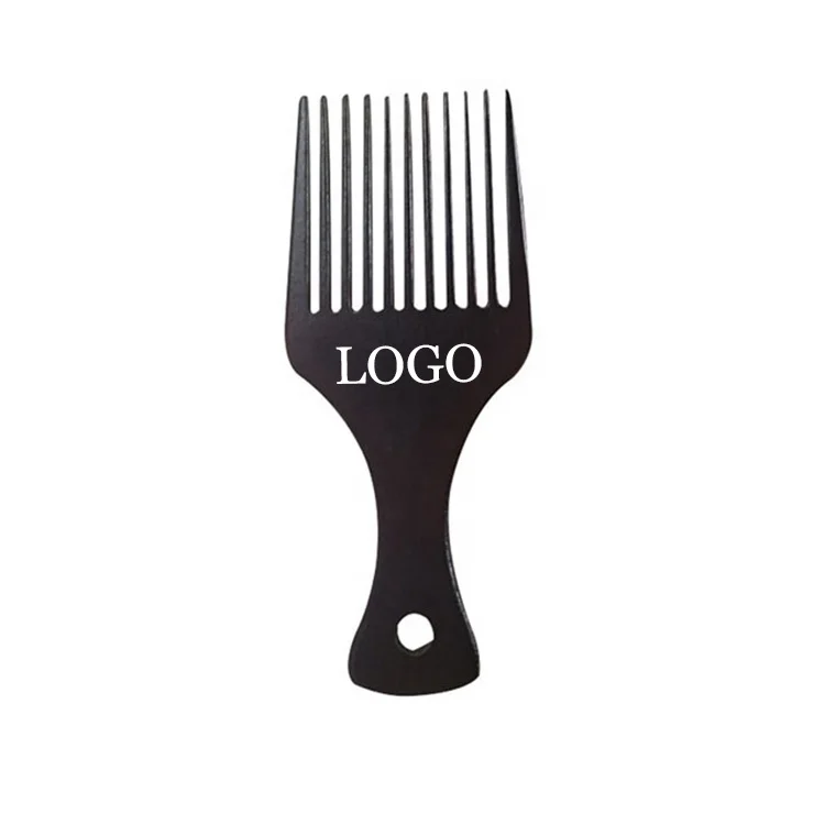 

Custom LOGO Wholesale Wooden Black Hair Pick Comb Afro Beech Wooden Pick Comb For Men, Natural color