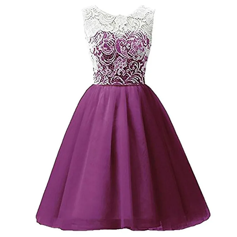 

Korean style girls Princess party dresses Lace birthday party dresses for 10 year old girl frock purple Chiffon dress