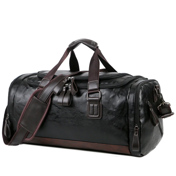 

Gym Bag Leather Sports Bags Big Men Training Tas for Shoes Fitness Yoga Travel Luggage Shoulder Black Sport Handbags, Customized color