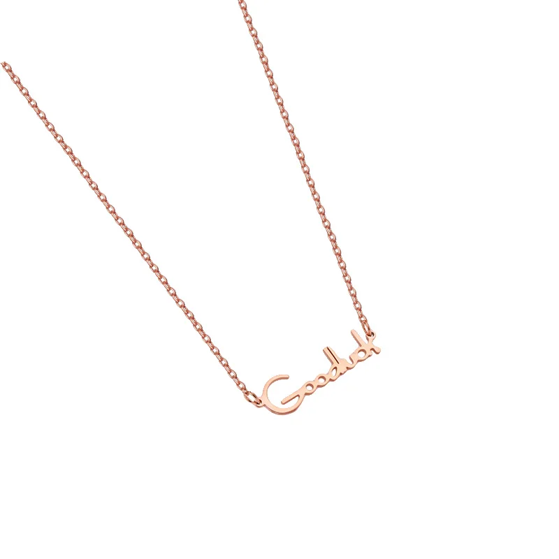 

Hainon rose gold Plated Stainless Steel Necklace Personalized Letter Necklace For Women Custom Names Necklace