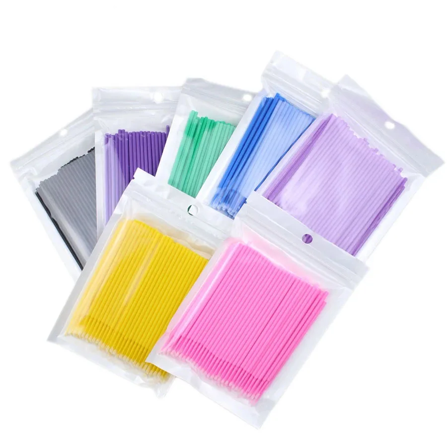 

100pcs/bag Eyelash Brushes Disposable Cotton Swab Micro Individual Eyelashes Microbrush Lash Removing Lash Extension Accessories