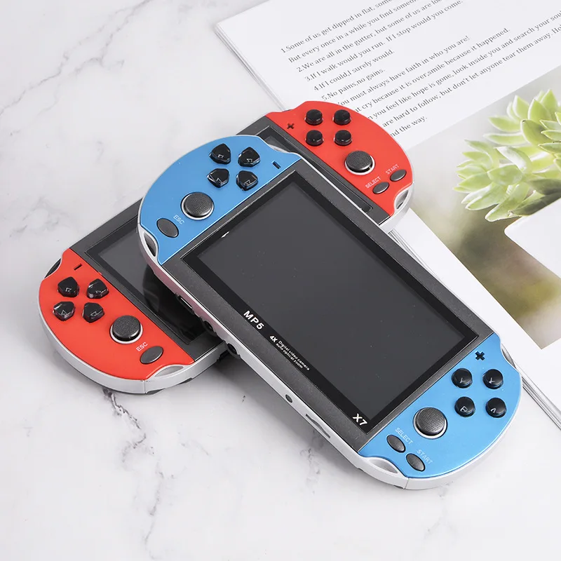 

Wholesale Price Newest X7 Portable Retro Video Game Console Built in 8GB 4.3'' 64 Bit Handheld Game Player, Black+red+white+blue+yellow