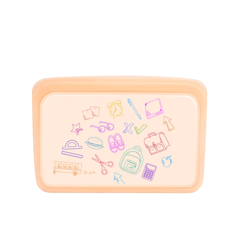 

100% Premium Food-Grade Silicone Food Bag Durable Reusable Silicone Bag for Food, Light green, light blue, light gold, transparent or custom