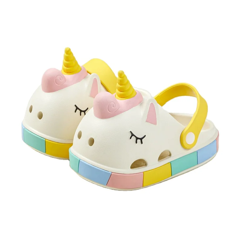 

Wholesale Summer Non-slip Children's Unicorn Cave Shoes Slippers EVA Baby Cartoon Beach Slides Slippers