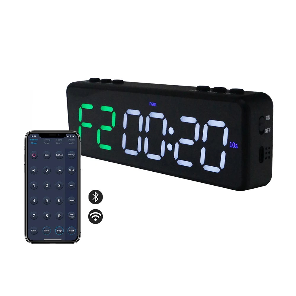 

Accessory Training Smart Led Gym Timer With App, White+green, red+blue