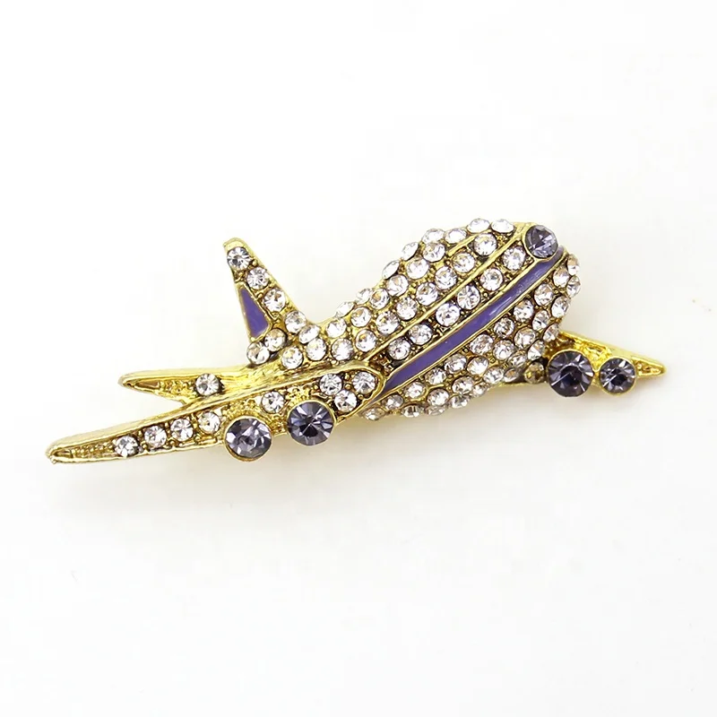 

Rhinestone Airplane Brooch Pin Enamel Plane Women Jewelry Accessories Wedding Decoration