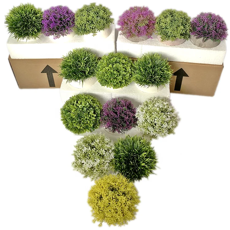 

V-3061 factory direct artificial mini artificial natural plants for with gray basin, Colors