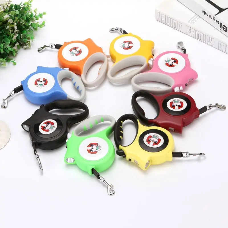 

Sample Available Retractable Reflective Rope Pet Leash Led Flash Light Hands Free Dog Leash