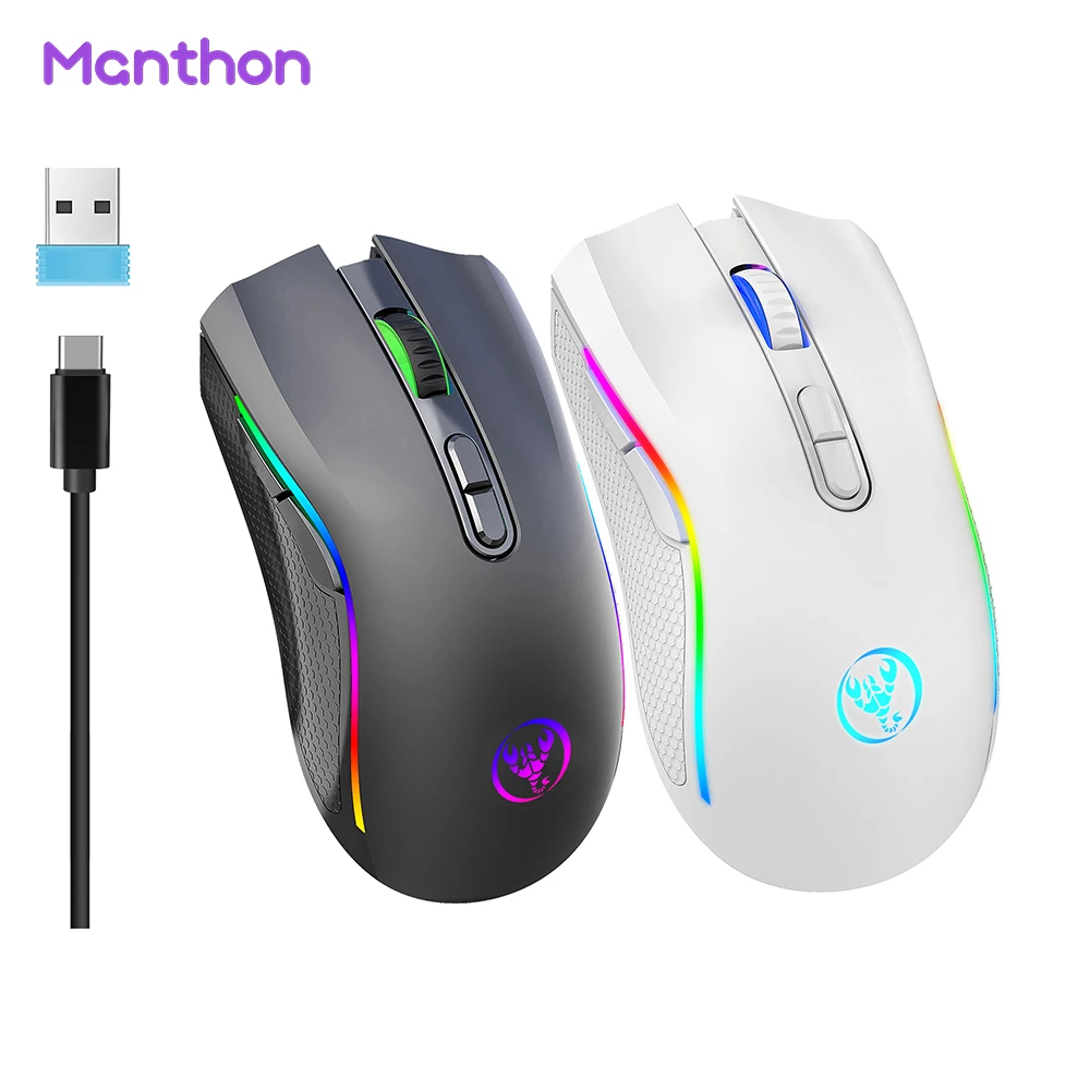 

Custom Mouse Gamer 4800DPI 91g Rechargeable Type-C Interface RGB Backlight 2.4g Wireless Mouse Ergonomic Computer Gaming Mouse