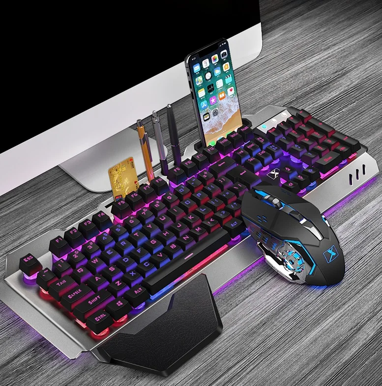 

Rechargeable Wireless Keyboard and Mouse Set Luminous Computer Gaming Durable Water Resistant Keyboard Mouse Combo