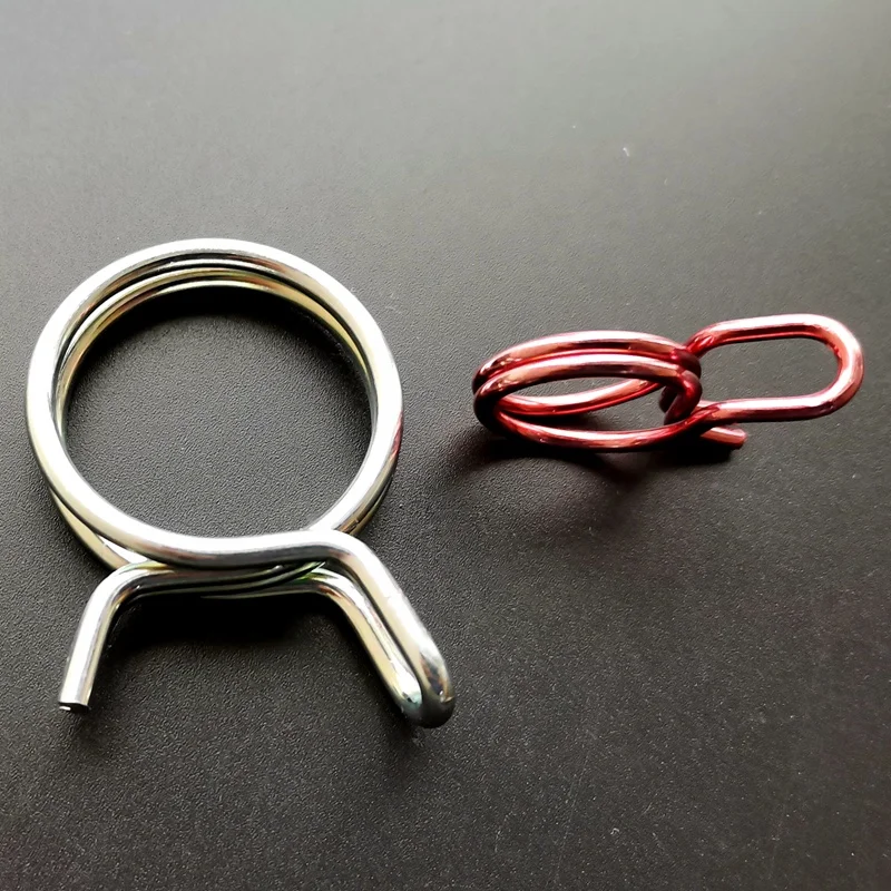 
Colorful Zinc plated double wire spring band type tubing clip pipe hose clamp 