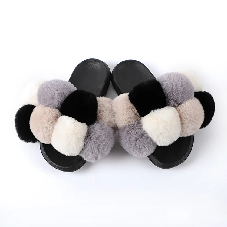 

Hot Sell Good Price Women Soft Plush Slippers Furry Fleece Slippers Open Toe House Shoes Slides for Ladies, Blue,pink,plum,orange,grey,brown