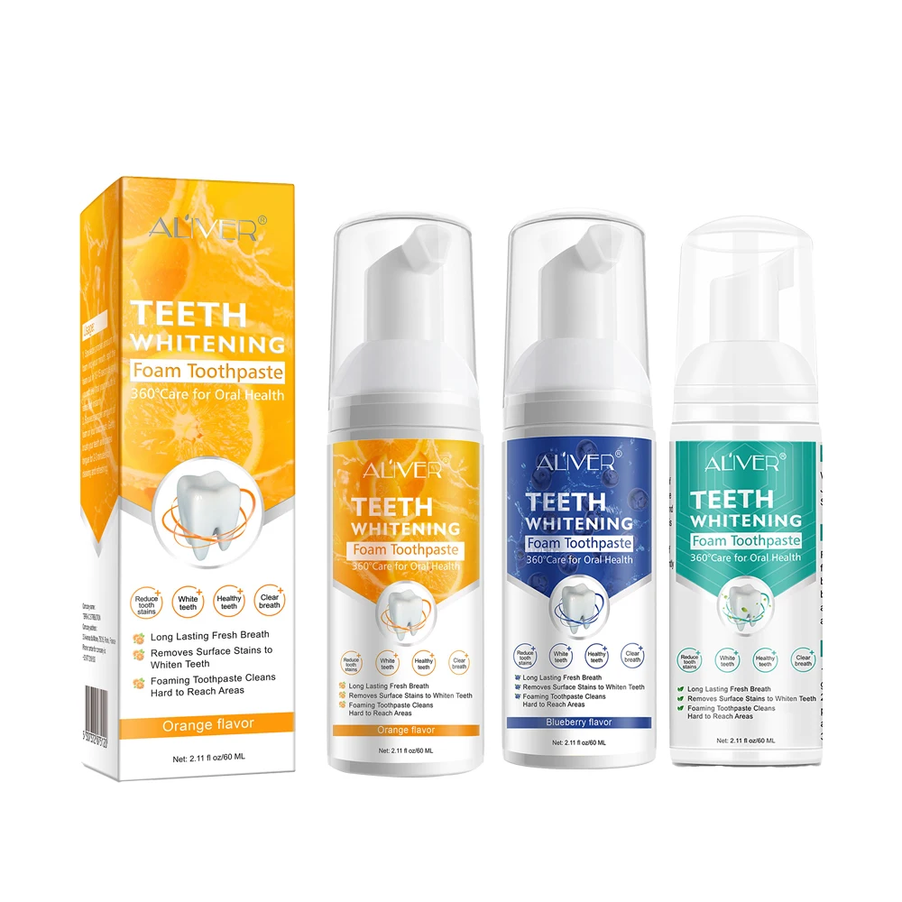 

Teeth Whitening Toothpaste Mousse Foam Deep Cleansing Care Bleaching Remove Stains Toothpaste Foam for Oral Health