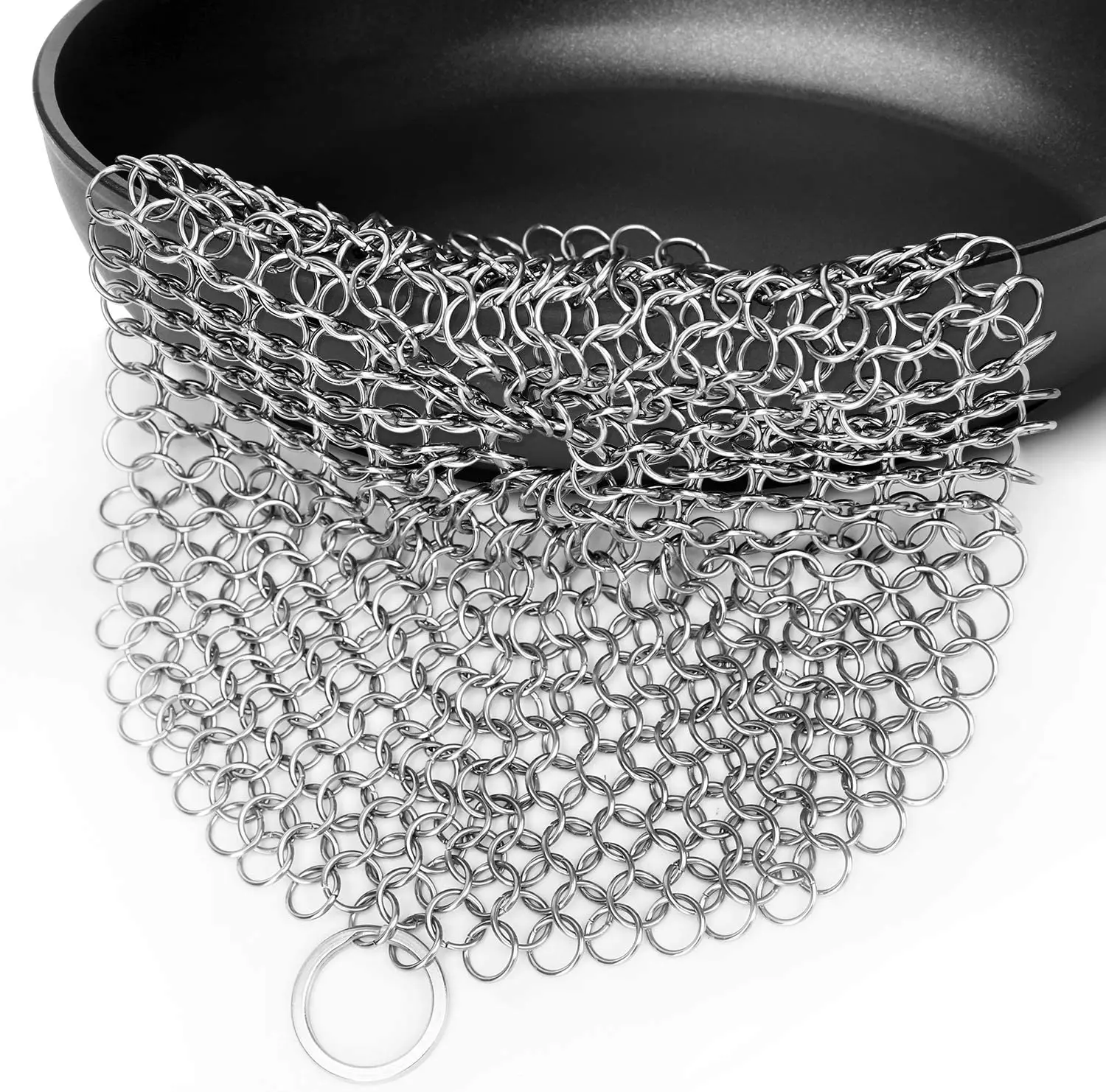 304 316 Ring Mesh Chain Mail Cast Iron Cleaner Stainless Steel