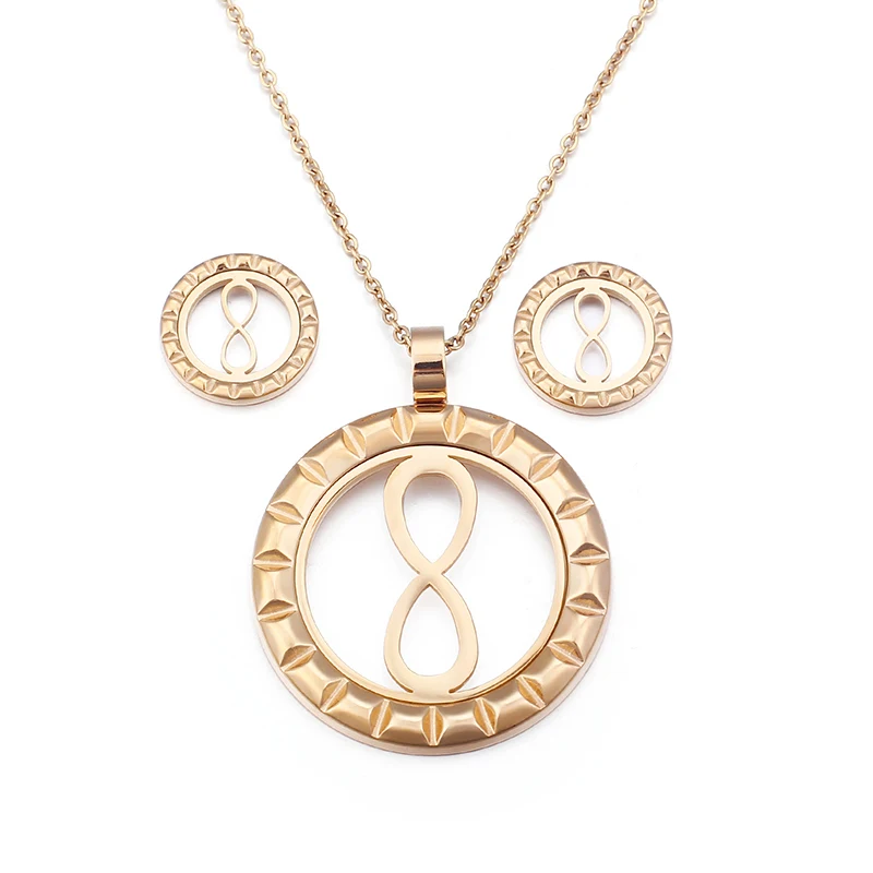 

New fashion wholesale fashion style stainless steel 8 shape Pendant Necklace