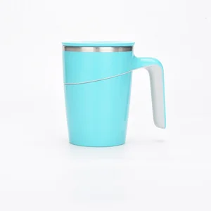 Image of BPA free stainless steel coffee suction mugs custom logo with lid