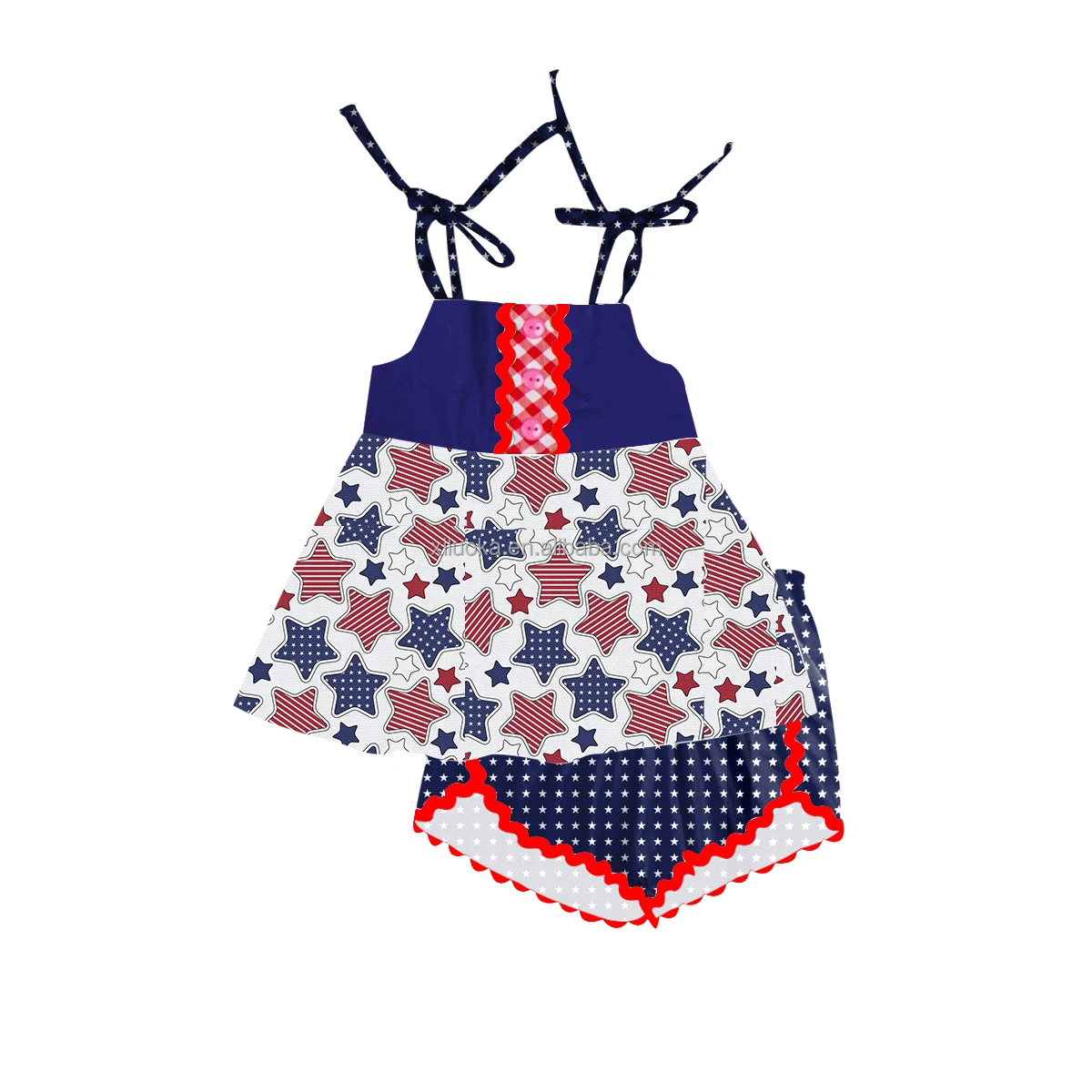 

Custom Design Summer Shorts Outfits 4th of July Girl Boutique Clothing Sets