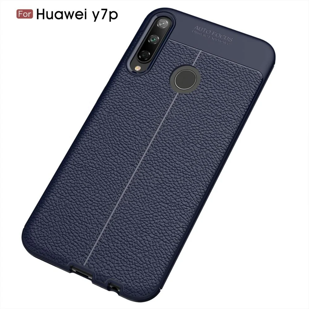 

Premium Litchi Leather Pattern TPU Back Cover Case For Huawei y7p, Multi-color, can be customized