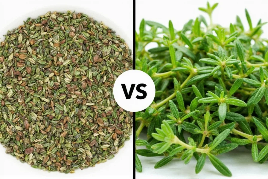 Happy cook using thyme in kitchen
