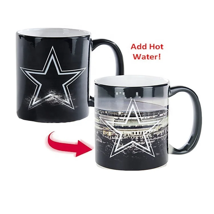Custom hot color changing magic mug sublimation blanks coffee cup