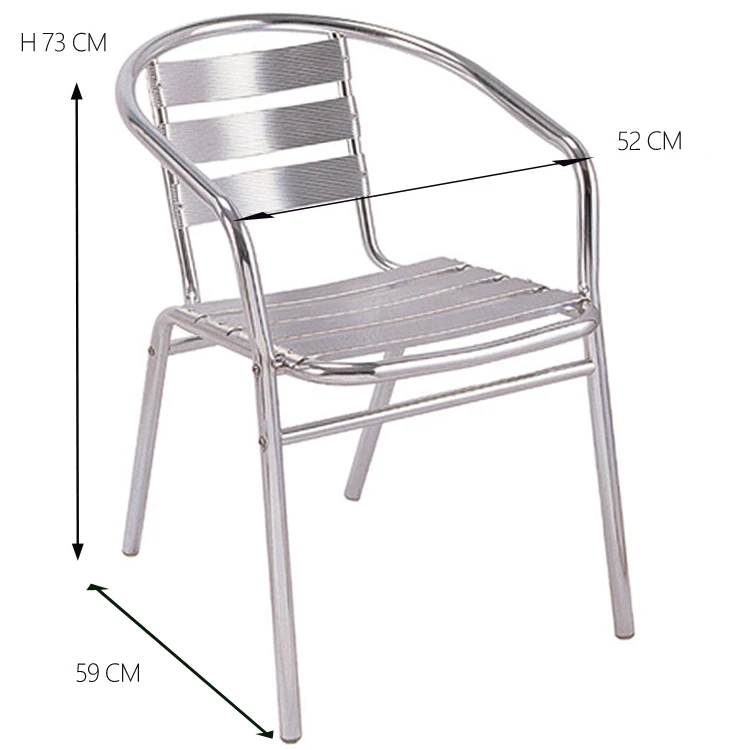 Outdoor Garden Modern Frame Airport Tube Dining Cheap Cafe Aluminium Chair