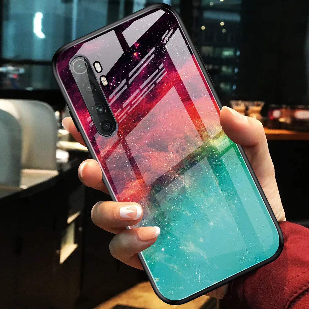 

New Trend Luxury Tempered Glass Mirror Phone Case For Xiaomi note 10 lite