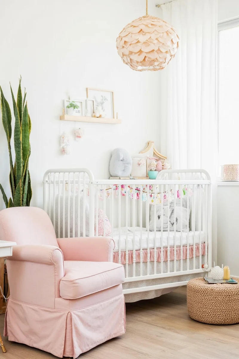 Modern nursery with personalized touches and minimalist decor