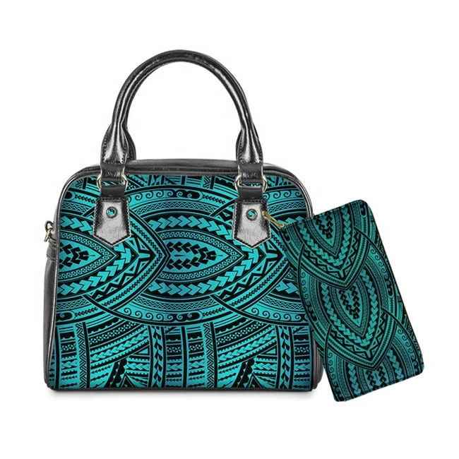 

Hot Luxury Polynesian Traditional Tribal Print Small Tote Shoulder Bag Top Handle Satchel Bag Womens Handbags Purses for Work