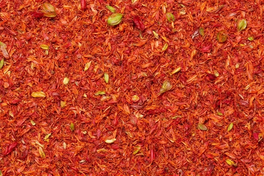Close-up of saffron threads steeping in warm milk with mortar and pestle