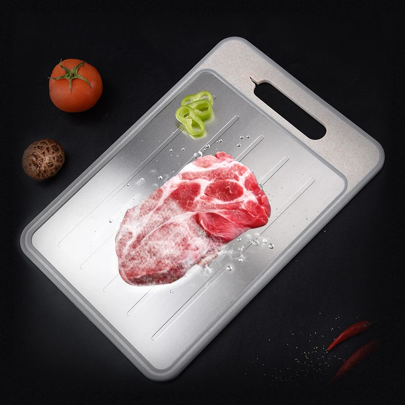 

Amazon Hot Sale Quick Safe Pork Beef Fish Food Defroster Thawing Board 2 in 1 Cutting Board Frozen Meat Defrosting Tray, Custom color