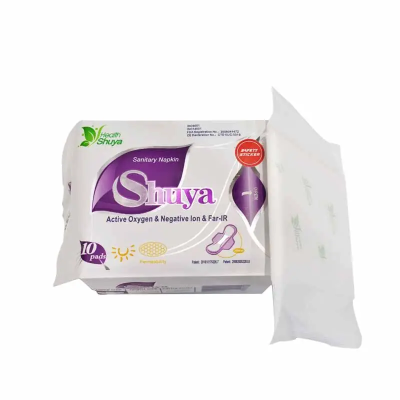 

Disposable Good Quality Cotton Shuya Anion Day Sanitary Napkin Menstrual Pads, White
