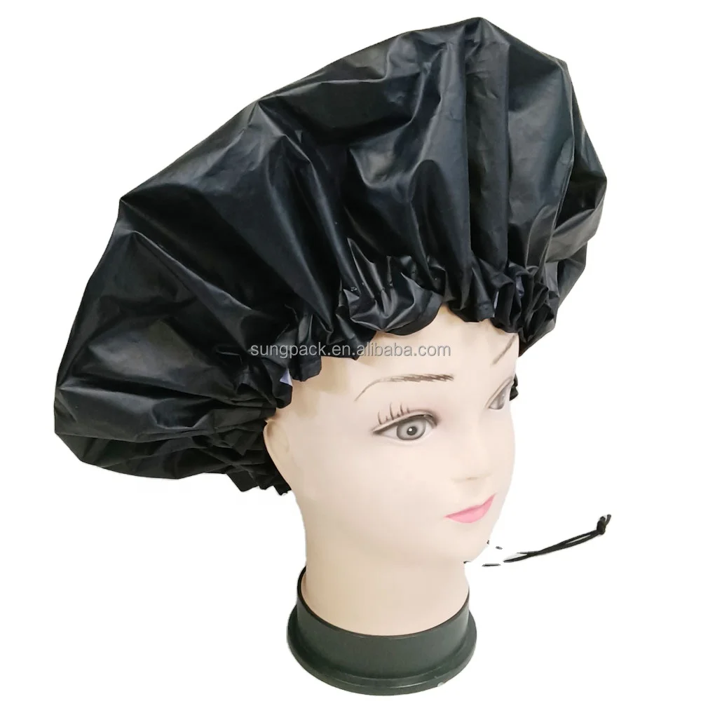 

38cm Dreadlock Hair Jumbo Satin Lined Shower Bonnets Adjustable Drawstring Cords Waterproof Bath Caps, Black eva + golden, pink...