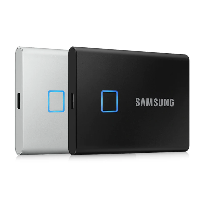 

Samsung T7 Touch SSD 500GB 1TB 2TB Fingerprint Recognition Unlock Type-C USB3.1 Portable Interface Solid State Drive for Laptop, Black+silver