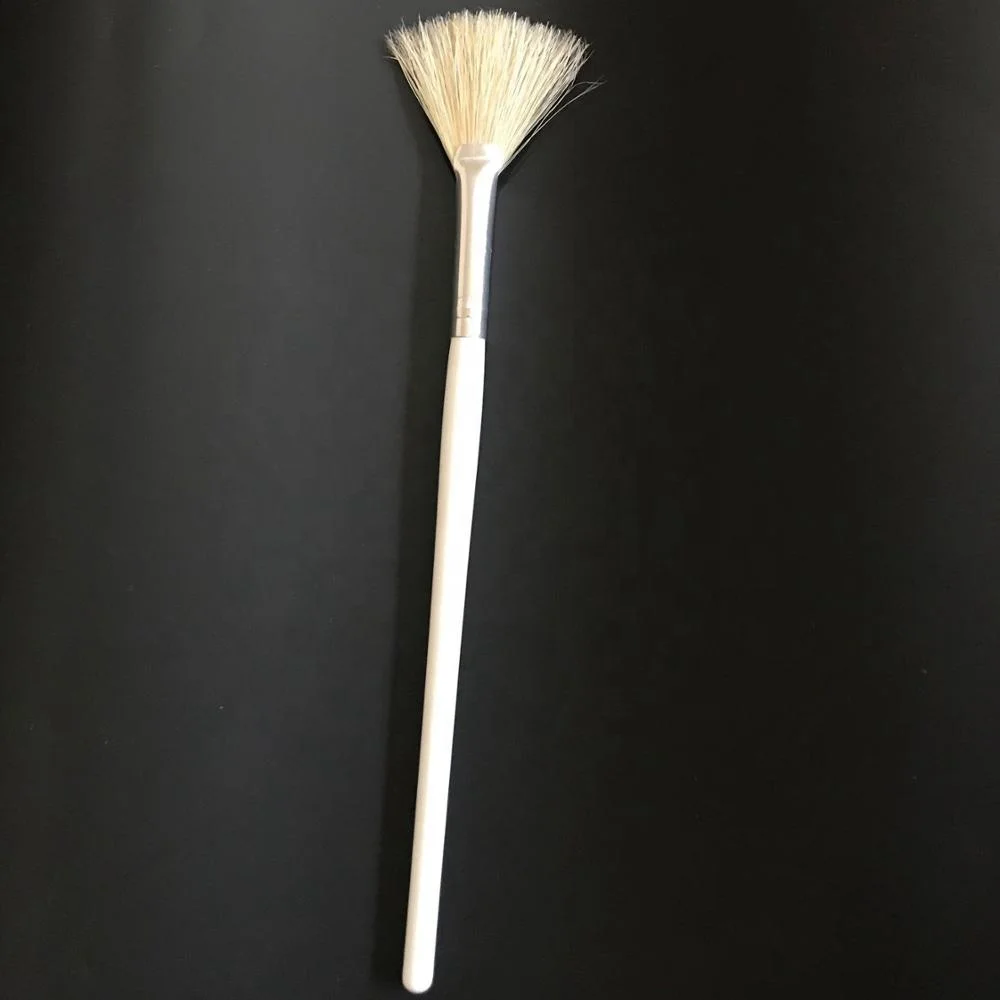 
Amazon Hot Sale Natural Boar Bristle Face Mask Applicator Facial Mask Fan Brush for Acid Peel Treatments 