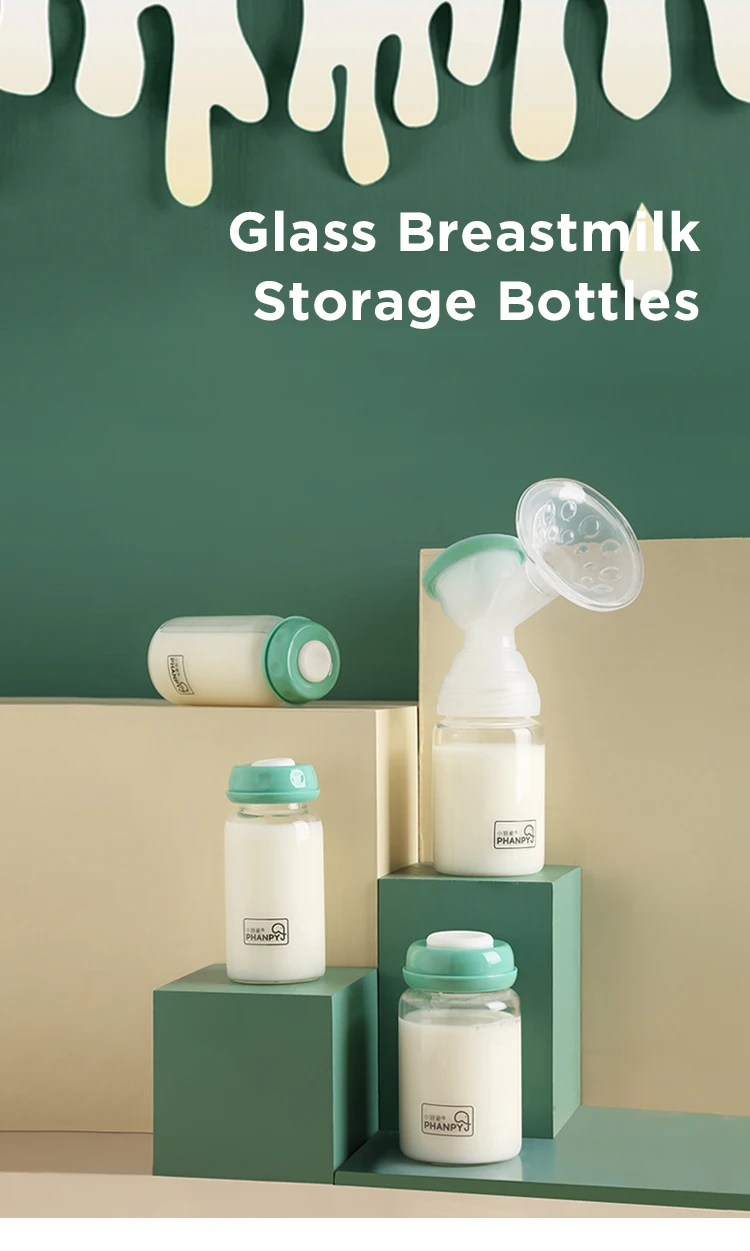 PH789205 150ml 180ml Breastmilk Storage Bottle Wide Neck Baby Oem Feeding Glass Bottle OEM