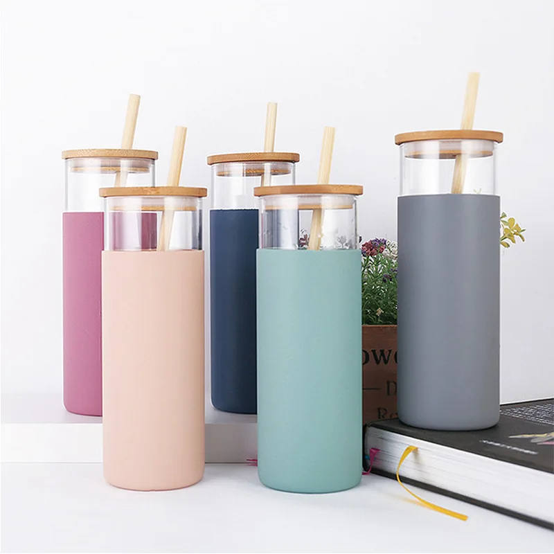 

Wholesale Custom Logo Bpa Free Glass Drinking Water Bottle Accept Customization With Bamboo Lids, Customized color acceptable