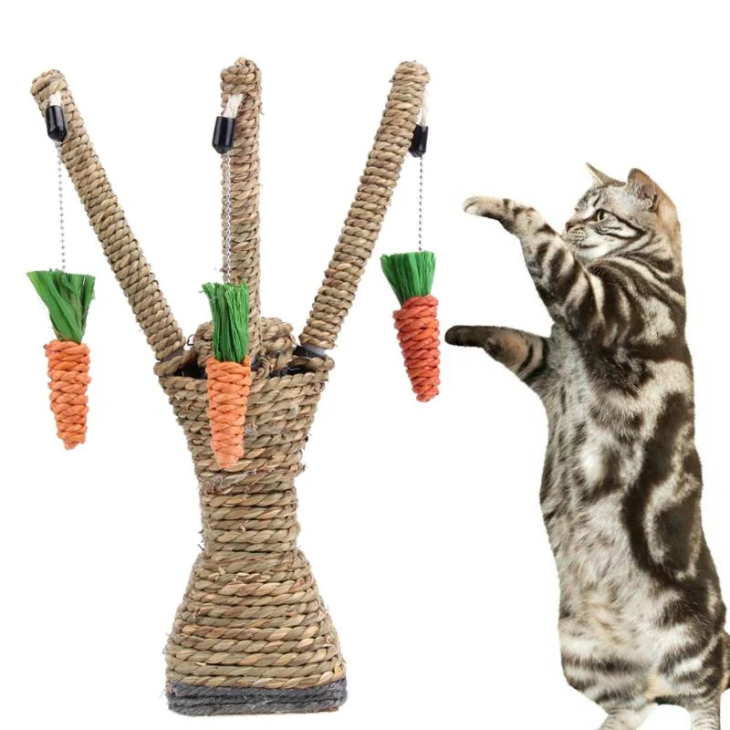 

Hot Sale Hanging Carrot Funny Playing Cat Toys 27cm Height Cat Scratching Post Tree