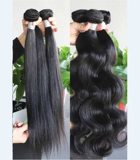 

Wholesale 12a Cuticle Aligned Virgin 100% Human Hair Extension Bundles Indian Cheveux Indian Straight Wave Human Hair Bundles, Any color can be offered