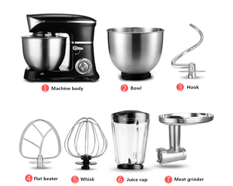 Multifunction Stainless Steel 6.5l Food Cake Dough Mixer