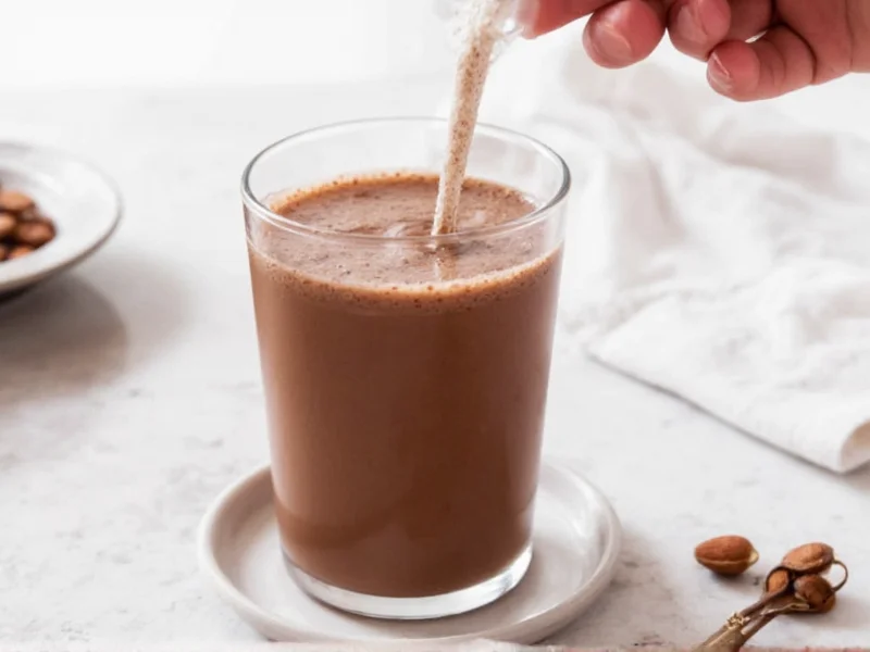 Vegan chocolate milk variation with almond milk