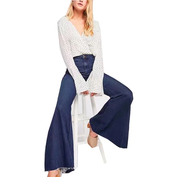 

Black Winter High Waist Flare Jeans For Women Bell Bottom Denim Skinny Jeans Woman Female Wide Leg Pants, Blue;white;dark blue or custom